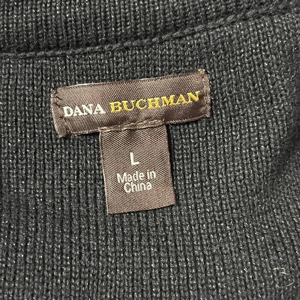 Dana Buchman Black Sequin Trimmed Open Cardigan Large NWOT - Picture 8 of 9